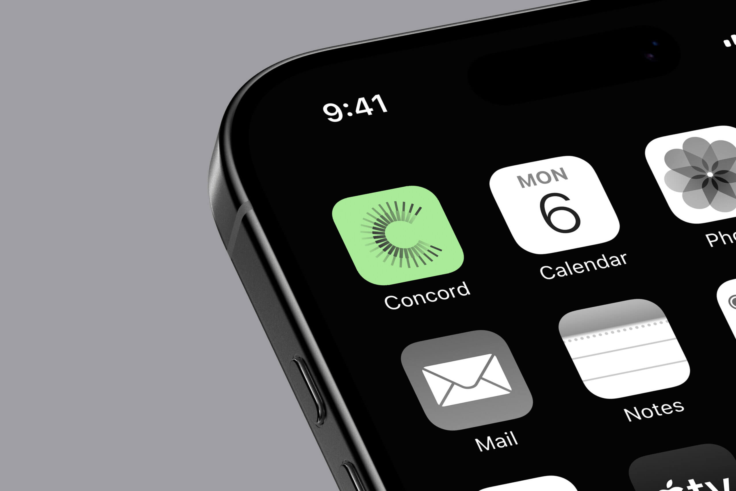 Solar app icon detail on iPhone for Concord Associates