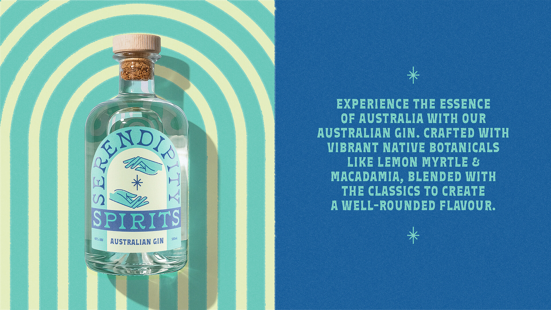 Serendipity spirits gin label design for Adelaide spirits range